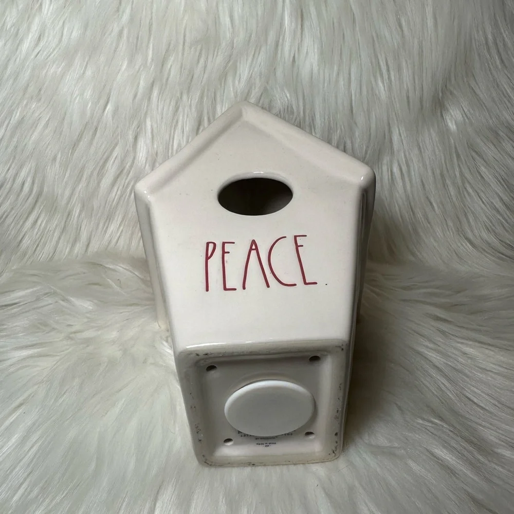 Rae Dunn Peace Birdhouse with Red